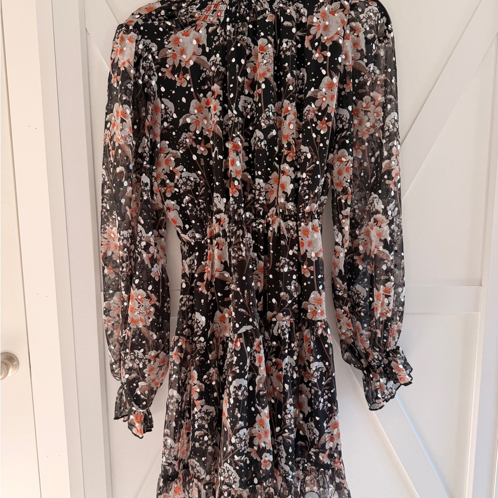 Chic Floral Long Sleeve Mini Dress
